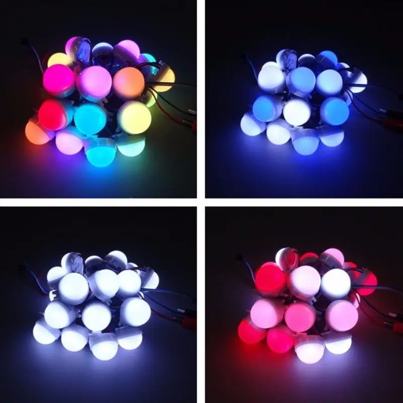 New 20pcs /Lot DC12V WS2811 30mm Diffused LED Pixel Module Full Color 3LEDs 5050 RGB led lamp string D30 modules IP68 0.72W/PCS | Освещение