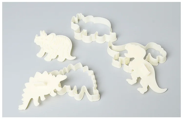Dinosaur-D-3PCS 3 шт. динозавр печенье резак форма 3D Динозавр печенье тиснение плесень сахарный десертный силиконовой формы для выпечки инструмент для украшения торта - Цвет: Dinosaur-D-3PCS