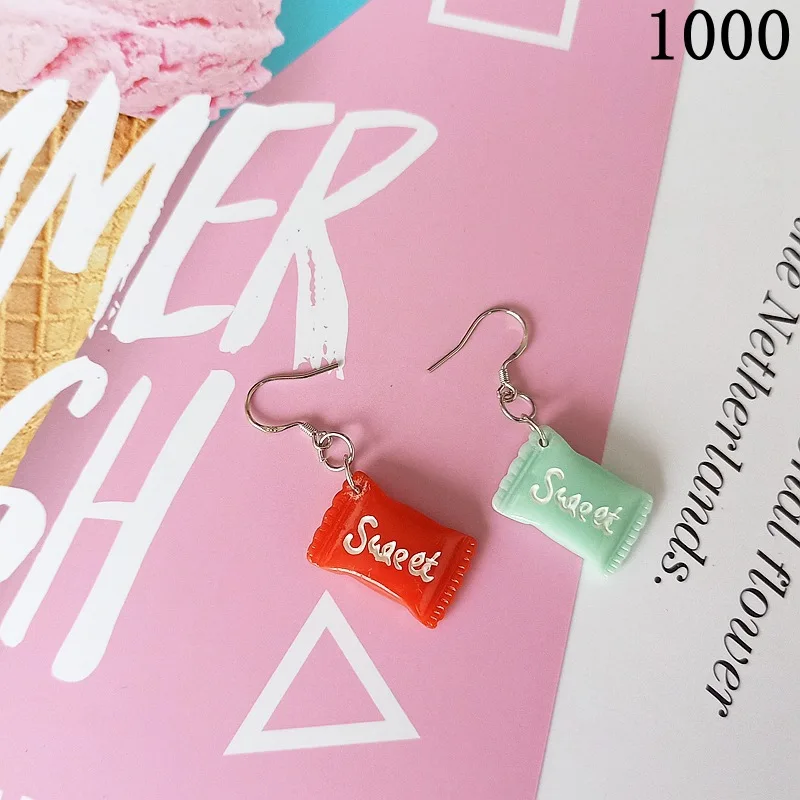 1000 MuHan новая Корейская Асимметричная креативность мультфильм еда модель серьги для женщин девушка мода аллергия висячие серьги ювелирные изделия подарок - Окраска металла: 1000