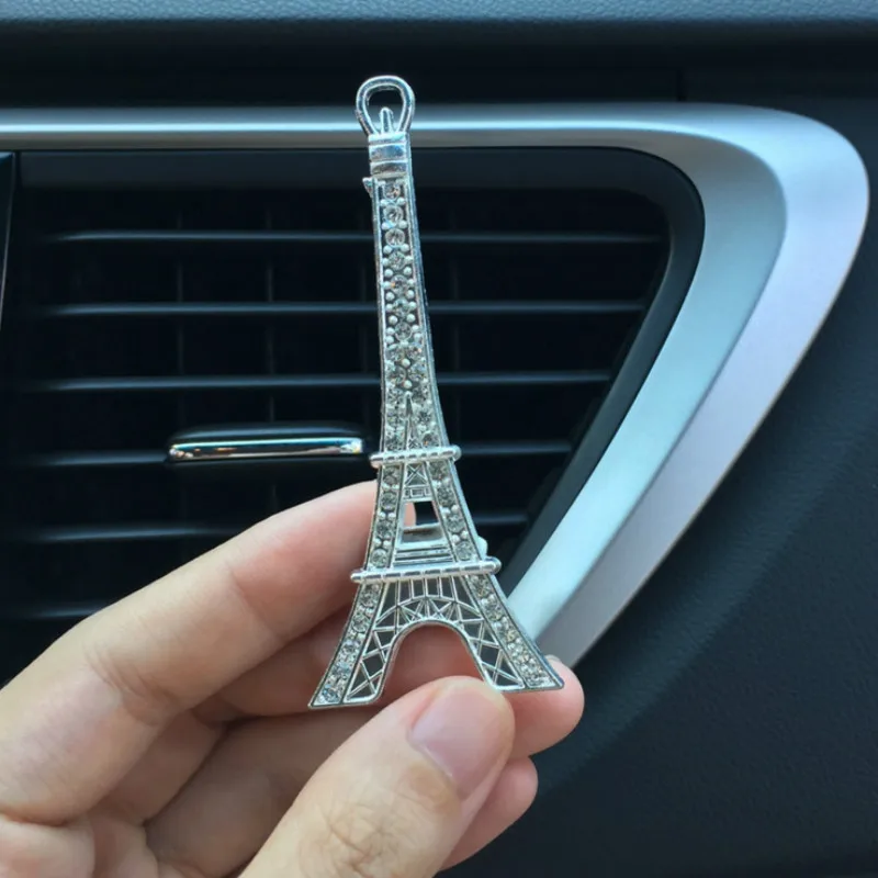 MR TEA Car Accessories Air Freshener Mini 3D Eiffel Tower Silver Gold Outlet Fragrant Perfume Clips Gift For decoration | Автомобили и
