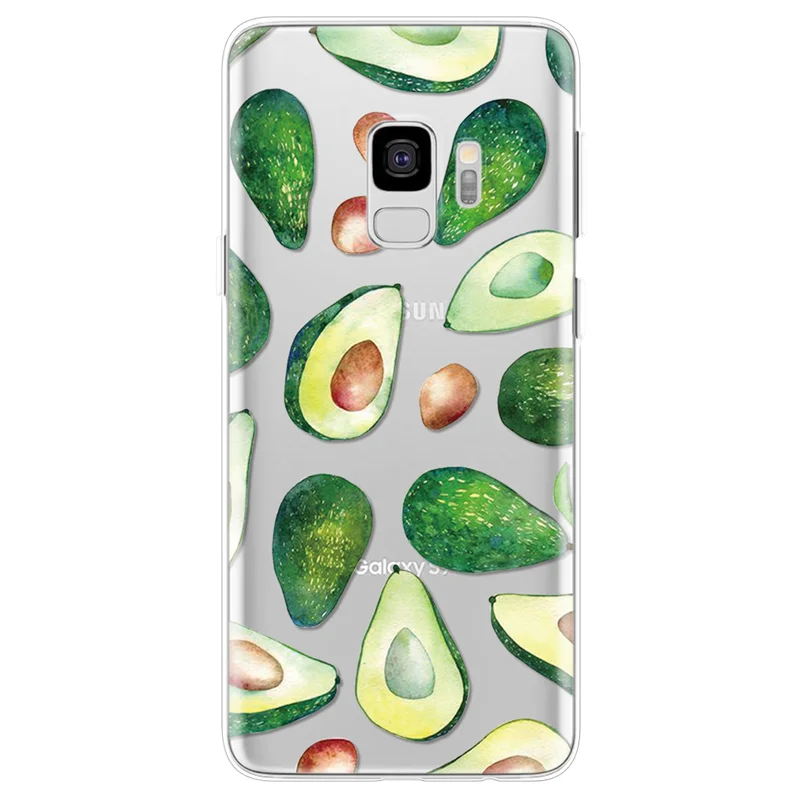Для samsung Galaxy A10 A20e A30 A40 A50 A70 M10 M20 M30 S7 S8 S9 S10 плюс S10e Note 8 9 J4 J6 плюс A9 A7 ТПУ авокадо чехол