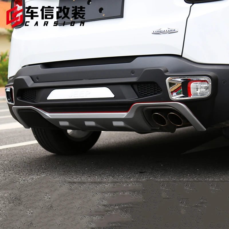 Подходит для Jeep Renegade 2015 2019 Передний + задний бампер диффузор бамперы защита губ