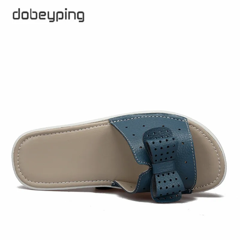 Женские шлепанцы из воловьей кожи сандалии на плоской платформе пляжные