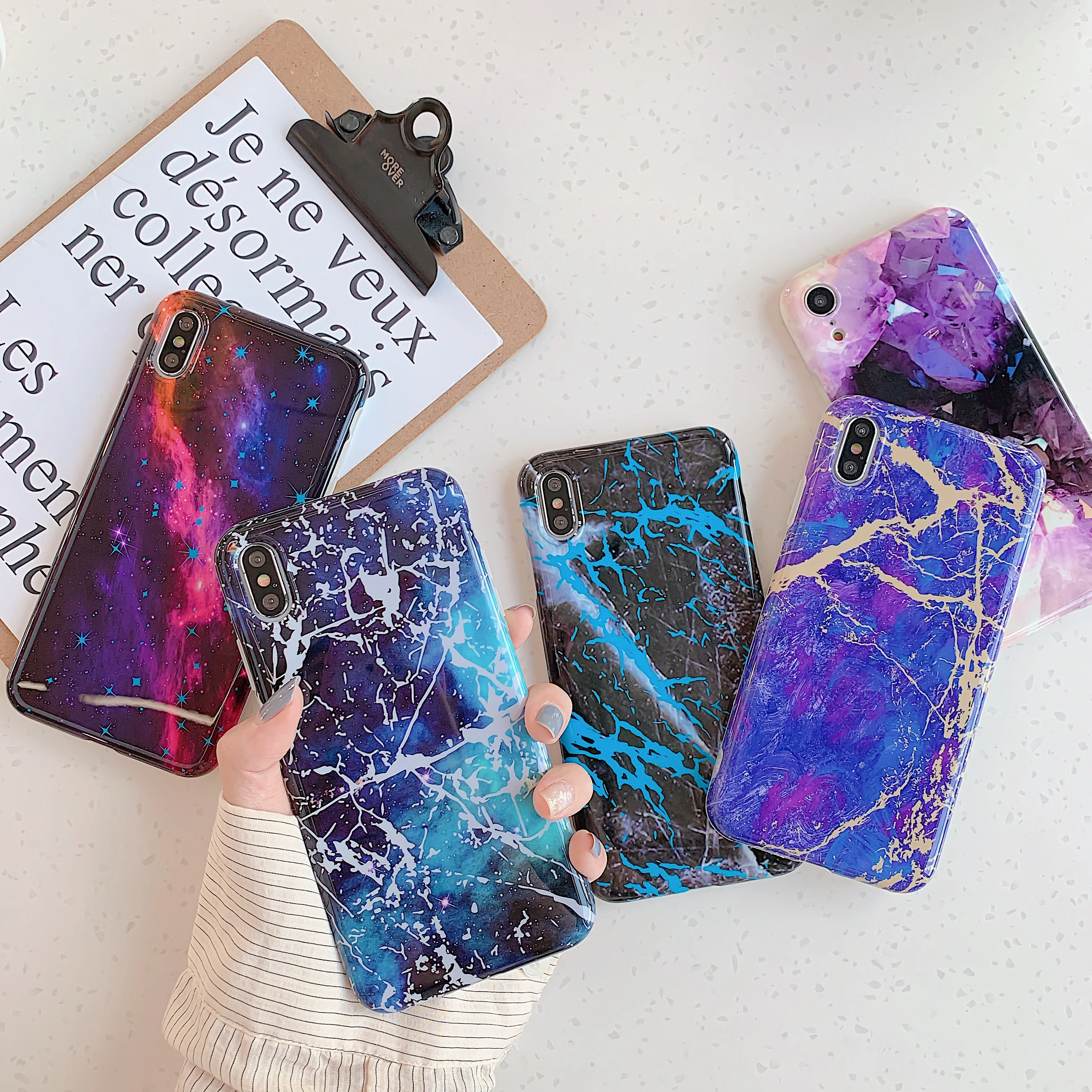 Чехол Fantasy starry sky для iphone 7 X XR XS MAX мягкий чехол накладка из ТПУ 8 6S 6 Plus чехол|Бамперы|