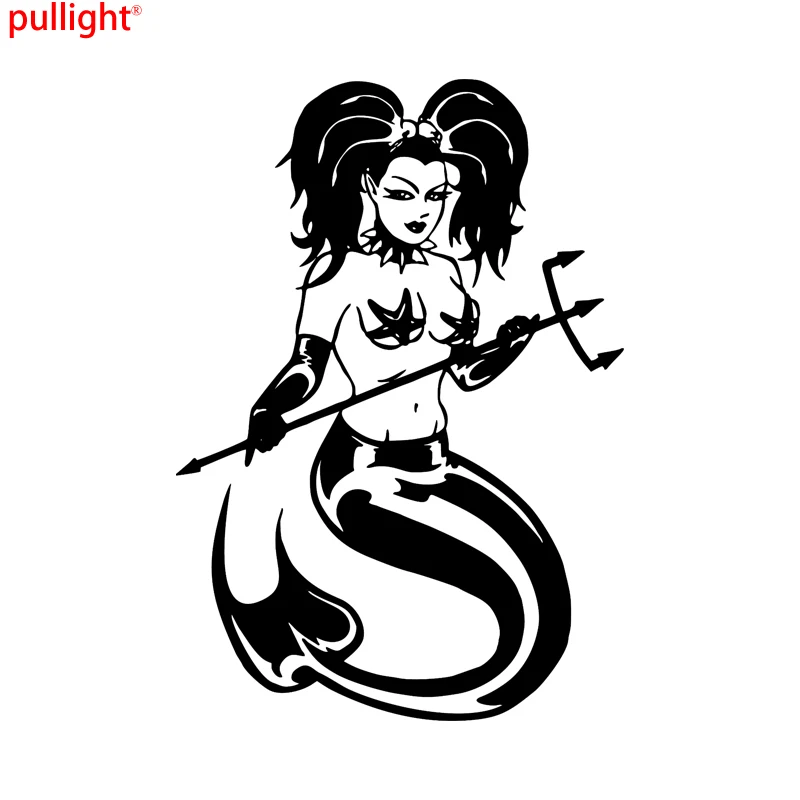 Attractive Mermaid Girl Fish Tail Fantasy Trident Car Truck Window Vinyl Decal Sticker | Автомобили и мотоциклы