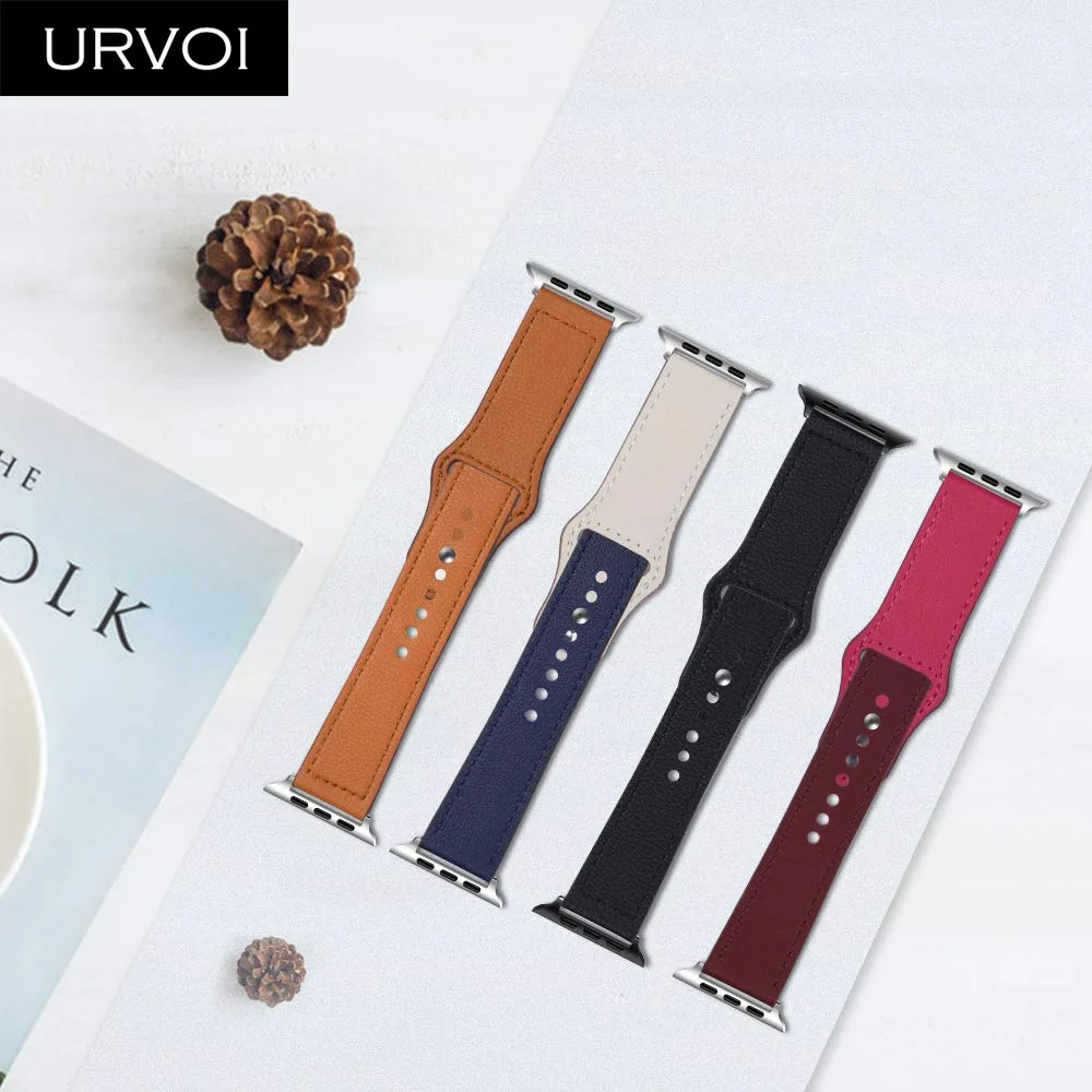 Ремешок URVOI для apple watch series 5 4 3 21 спортивный дизайн ремешок из натуральной кожи iWatch