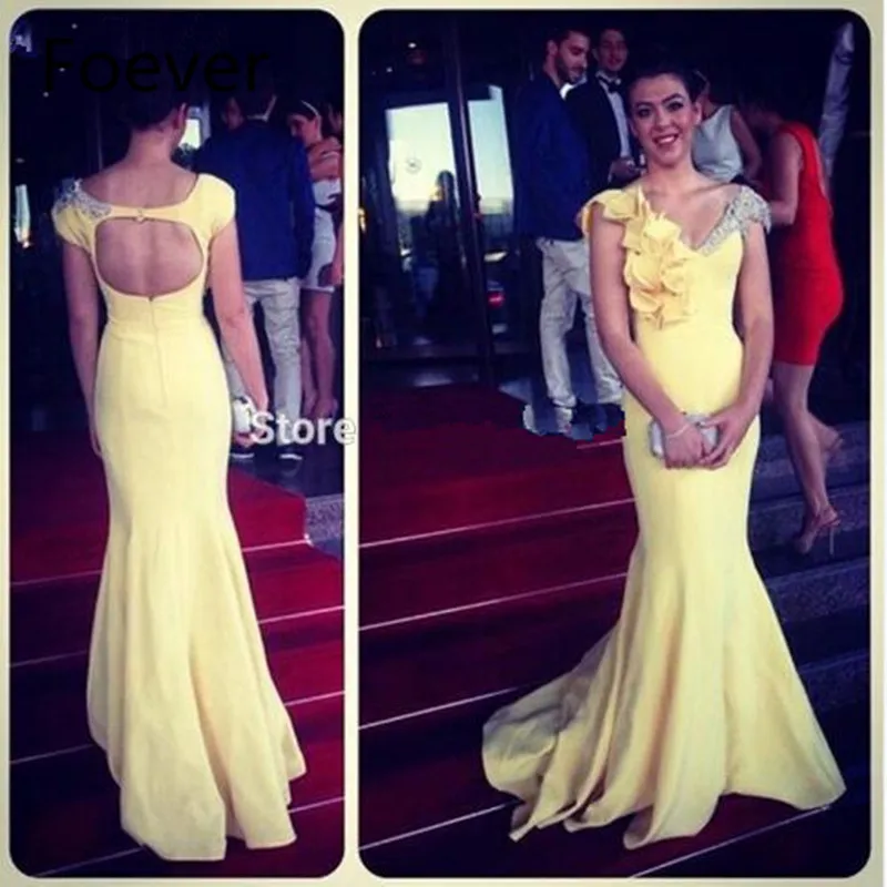 Платье с розочками и открытой спинкой элегантные длинные платья желтыми