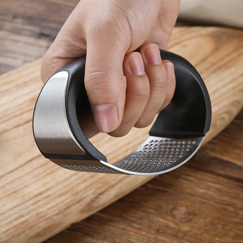 Чеснок Пресс из нержавеющей стали Чеснок измельчитель кухонный, для овощей чеснокодавилка Masher длинная ручка измельчитель кухонный гаджет