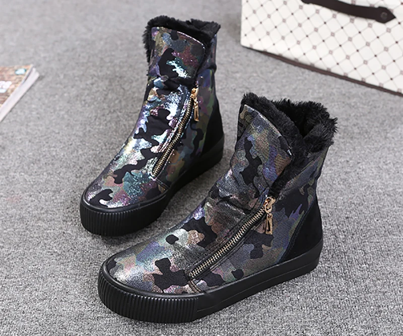 Новинка красивые женские зимние ботинки повседневная женская обувь на плоской