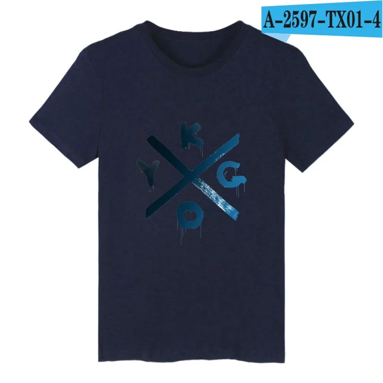 navy blue LUCKYFRIDAYF DJ Kygo Логотип Фан Клуб хлопковая футболка для мужчин с коротким рукавом хип хоп принт Повседневная футболка Homme мужские топы одежда - Цвет: navy blue