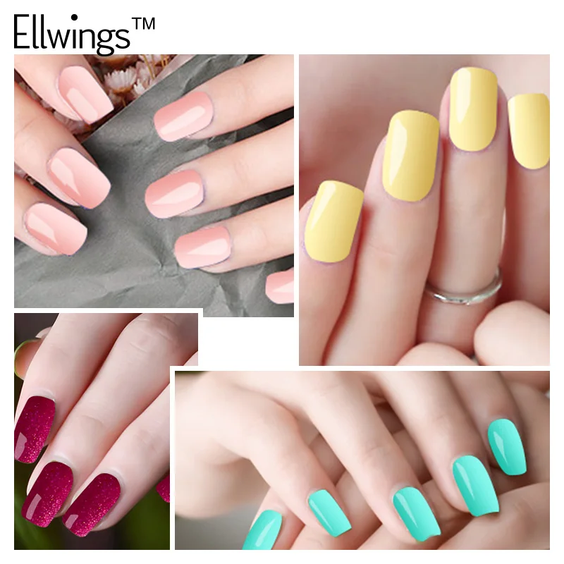 Полуперманентный гель для ногтей Ellwings 3 в 1 один шаг УФ Vernis Soak Off Гель лак не нужен