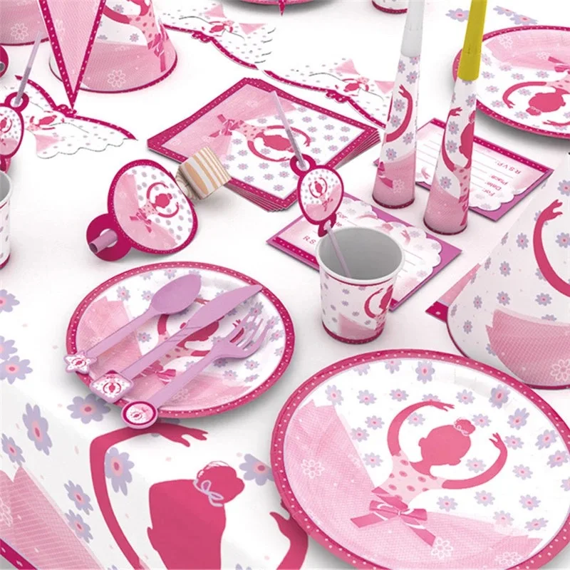 Милые балетные костюмы для девочек тема вечерние посуда тарелки салфетки с днем