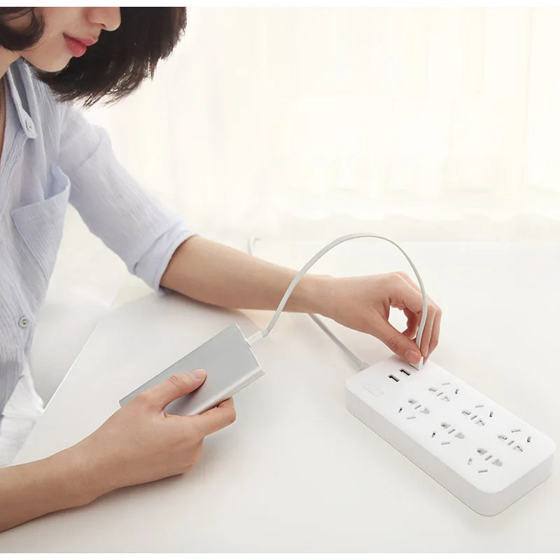 Оригинальный Xiaomi Smart power Strip 2.1A Зарядка 3 USB удлинитель 6 Стандартный гнездовой