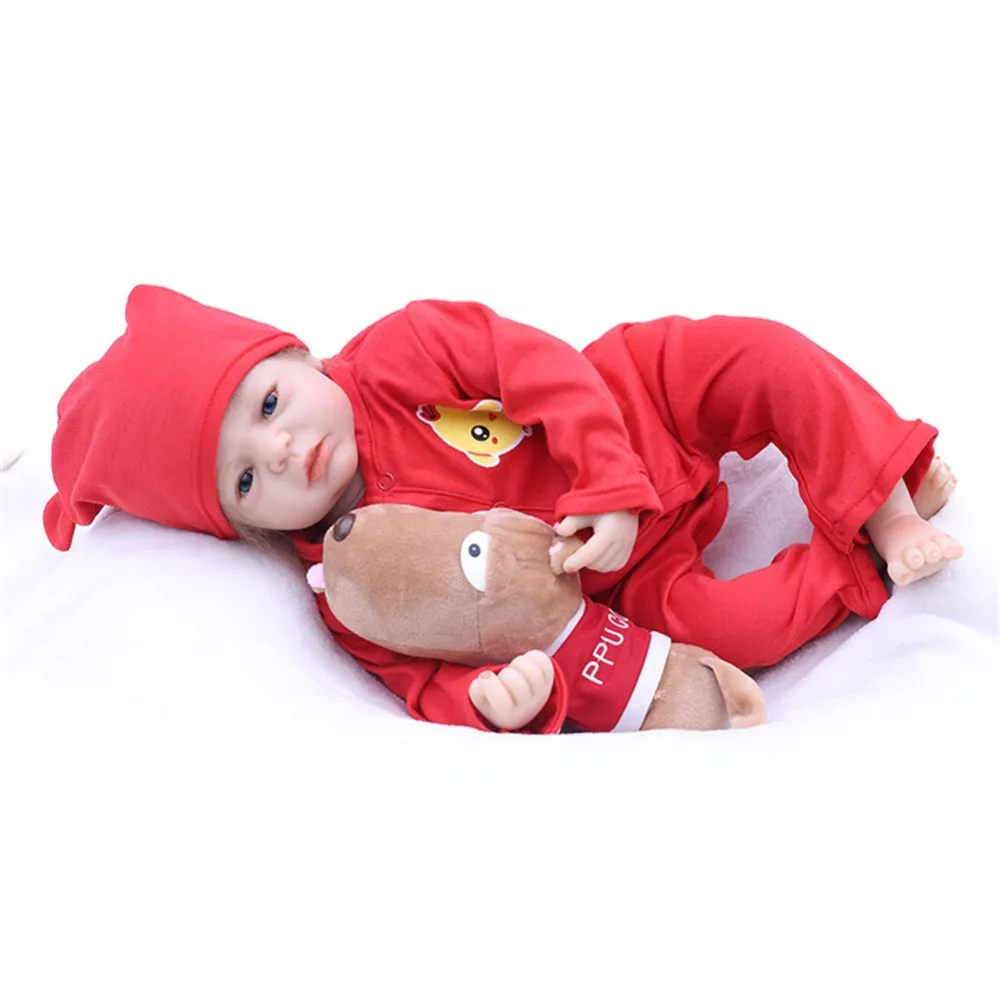 SanyDoll 20 дюймов 50 см силиконовые куклы для новорожденных кукла милое красное