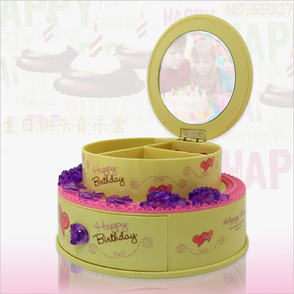 Free shipping creative birthday cake music box musical boxes desktop home decoration jewelry case New Year Christmas gift G31 | Дом и сад