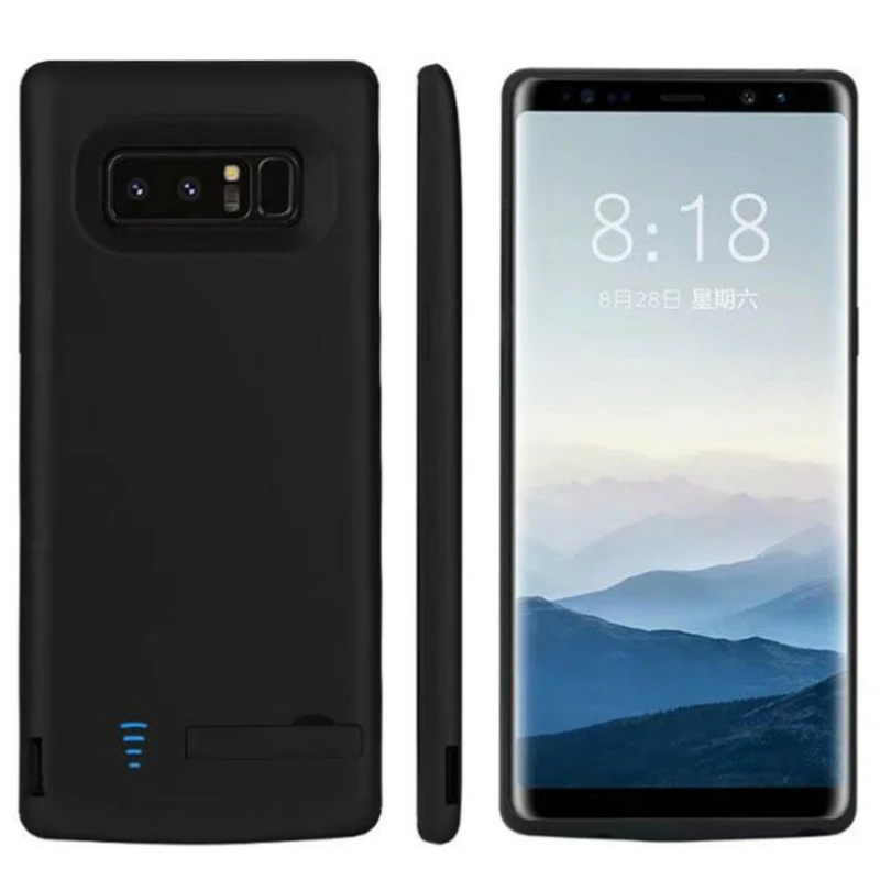 Чехол для аккумулятора 6500 мАч для samsung Galaxy Note 8 Внешний аккумулятор ультра тонкий чехол для зарядного устройства s Зарядка - Цвет: Black