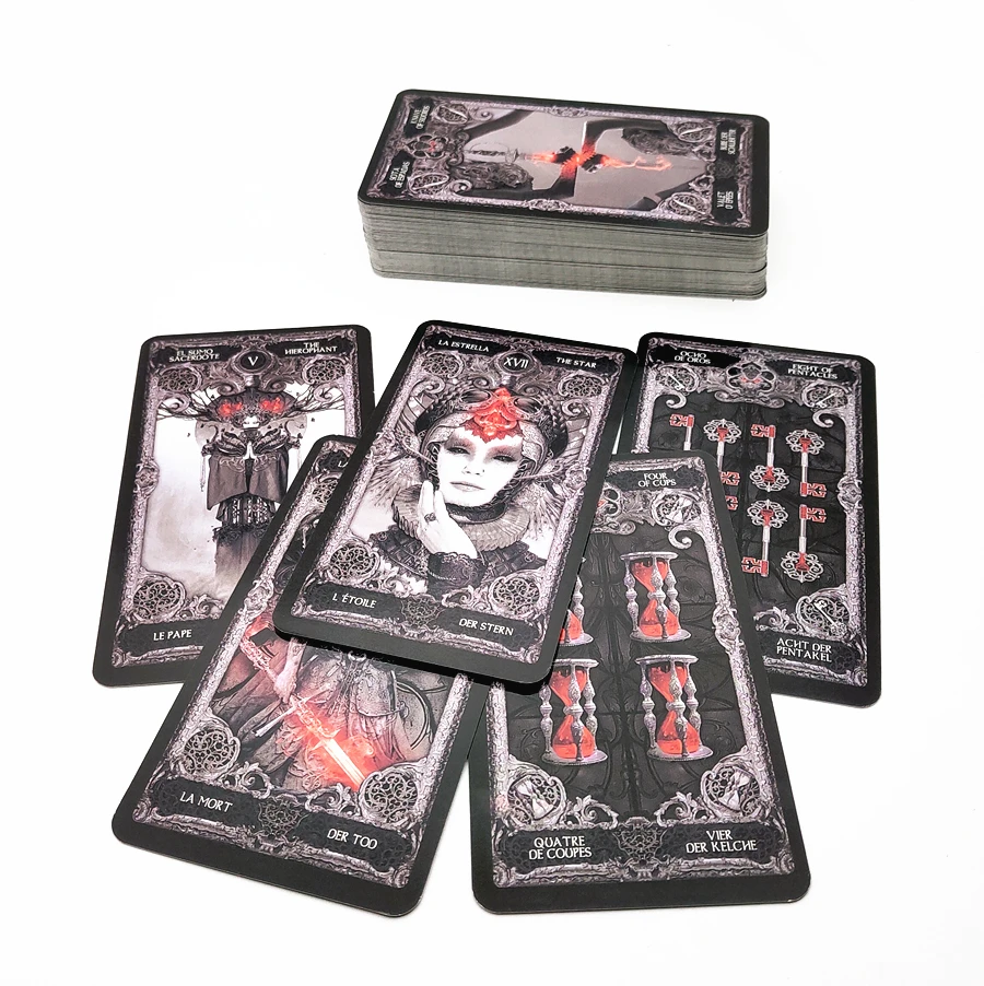 Dark Tarot карты колода Английский Испанский Французский Немецкий вариант