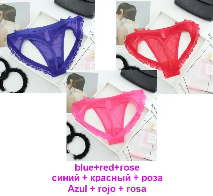 blue red rose 3 шт./лот женские пикантные трусики полые подростковые трусы для девочек стринги Женское нижнее белье стринги heartshape bragas XXS-L intimates 8021P3 - Цвет: blue red rose