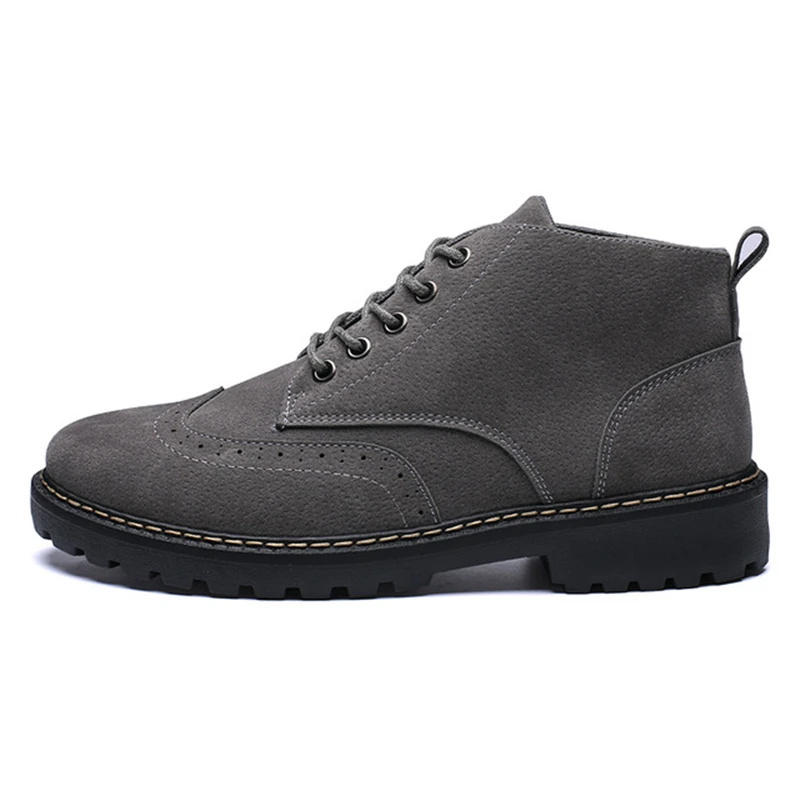 High Top Snow Shoes Outdoor Casual Men Winter PU Ankle Boots Breathable Leather | Обувь