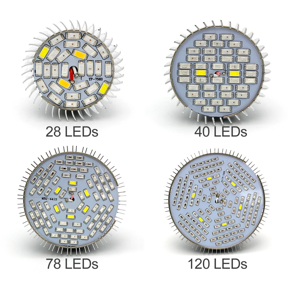 Светодиодная лампа полного спектра для выращивания растений 18 Вт 25 30 50 80 E27 E14 GU10 85