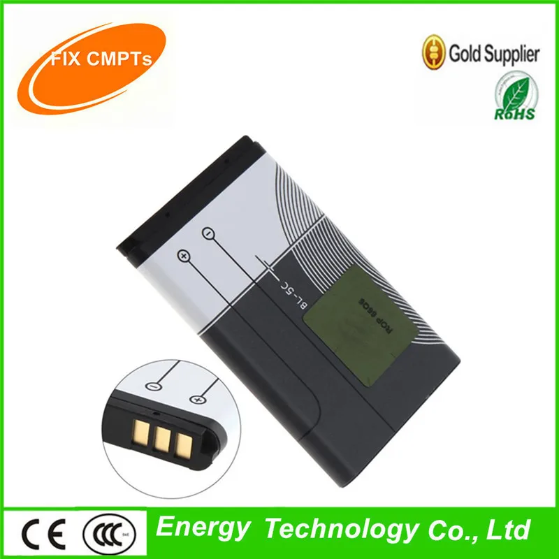 Original BL-5C Phone Battery For Nokia e60 n70 n71 n72 1112 1208 1600 1100 1101 BL5C BL 5C 1020mAh | Мобильные телефоны и