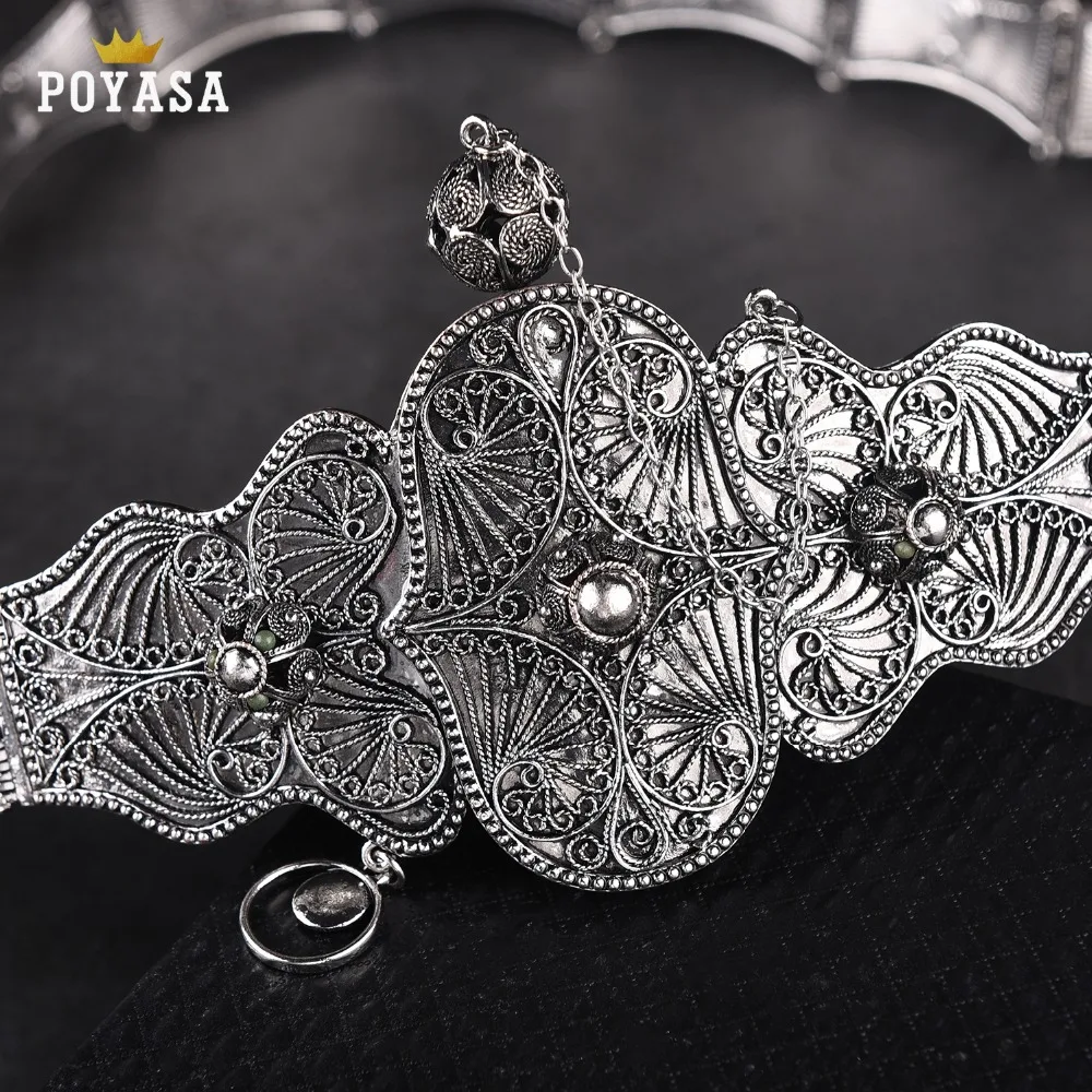 2019 Бесплатная доставка Кавказ этнический старый серебряный пояс для женщин