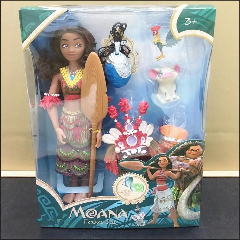 Игрушка Моана и Мауи, фигурки Цыпленок, Heihei, игрушка, светильник, музыкальная модель, виниловая кукла для детей, Детский подарок - Цвет: Original box D