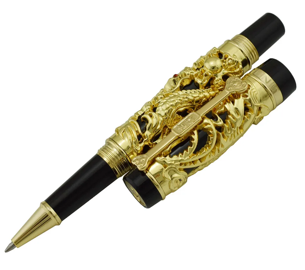 Jinhao дракон феникс винтажная Роскошная шариковая ручка Металлическая резьба