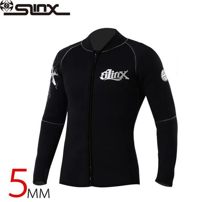 SLINX 5mm Neoprene Men Scuba Diving Swimsuit Boating Fleece Lining Warm Jacket Wetsuit Surfing Windsurfing Swimwear |