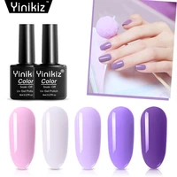 yinikiz 5 colors 8ml pure semi permanent nail gel polish uv led lacquer hybrid long lasting uv gel nail polish