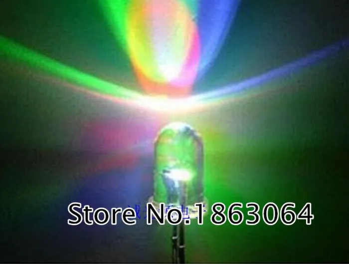 500 шт. 5 мм быстрая вспышка RGB красный зеленый синий Радужный многоцветный