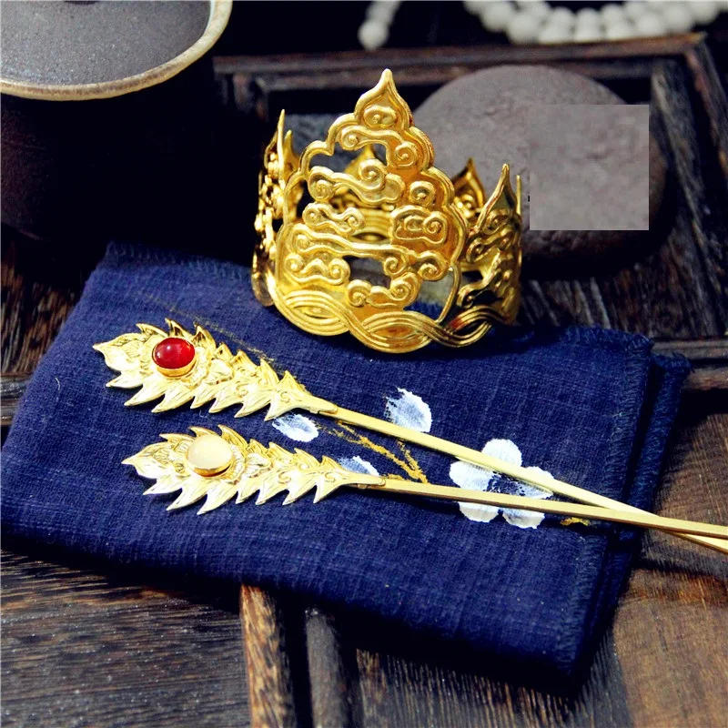 LYZ RuSi Wei Jin сказочная Мужская тиара с вырезами облачный узор Винтажные Украшения