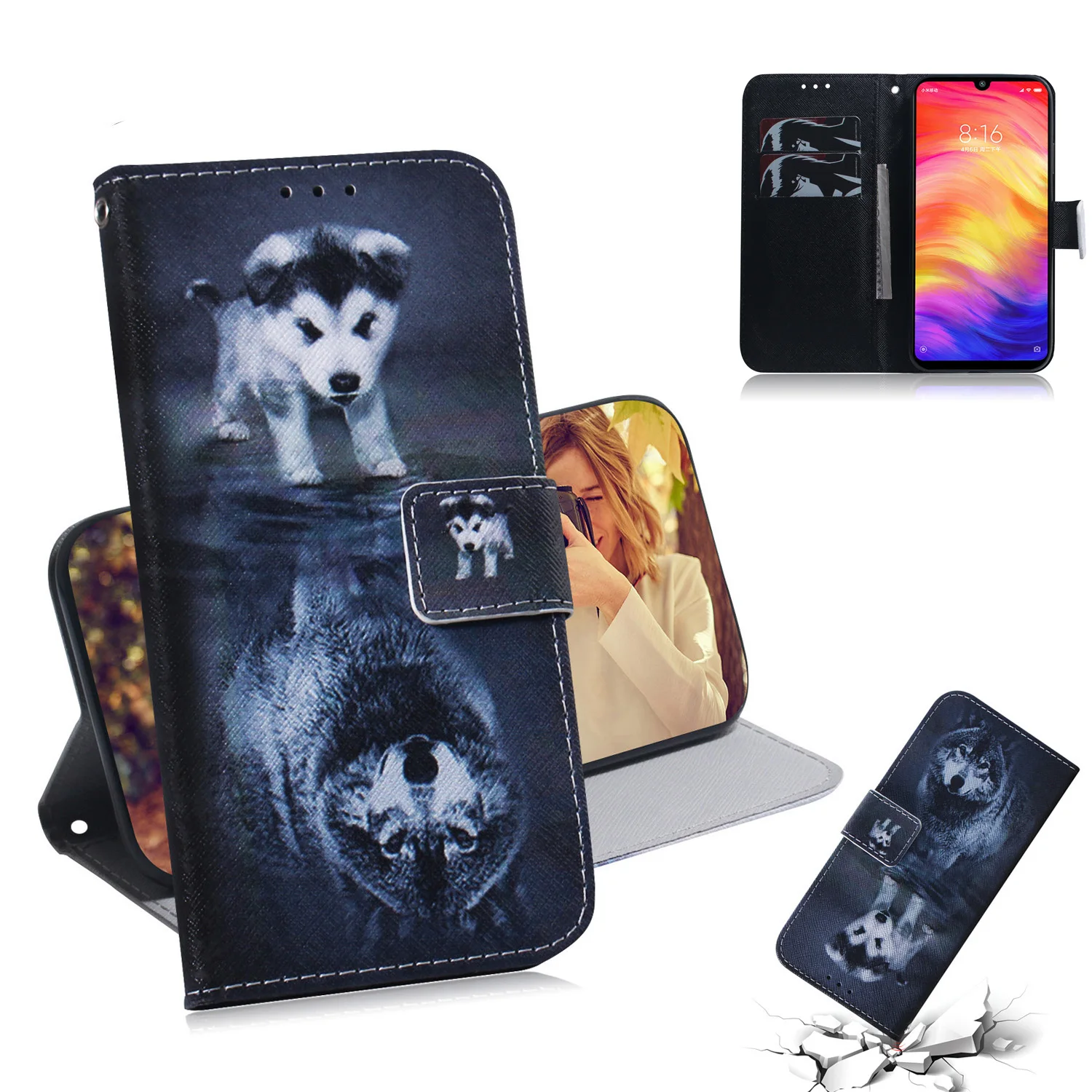 Кожаный чехол-книжка для Fundas Xiaomi Redmi K20 Pro, чехол для Redmi Go Redmi 7A Note7, чехол с рисунком совы, кошелек, чехол для телефона s