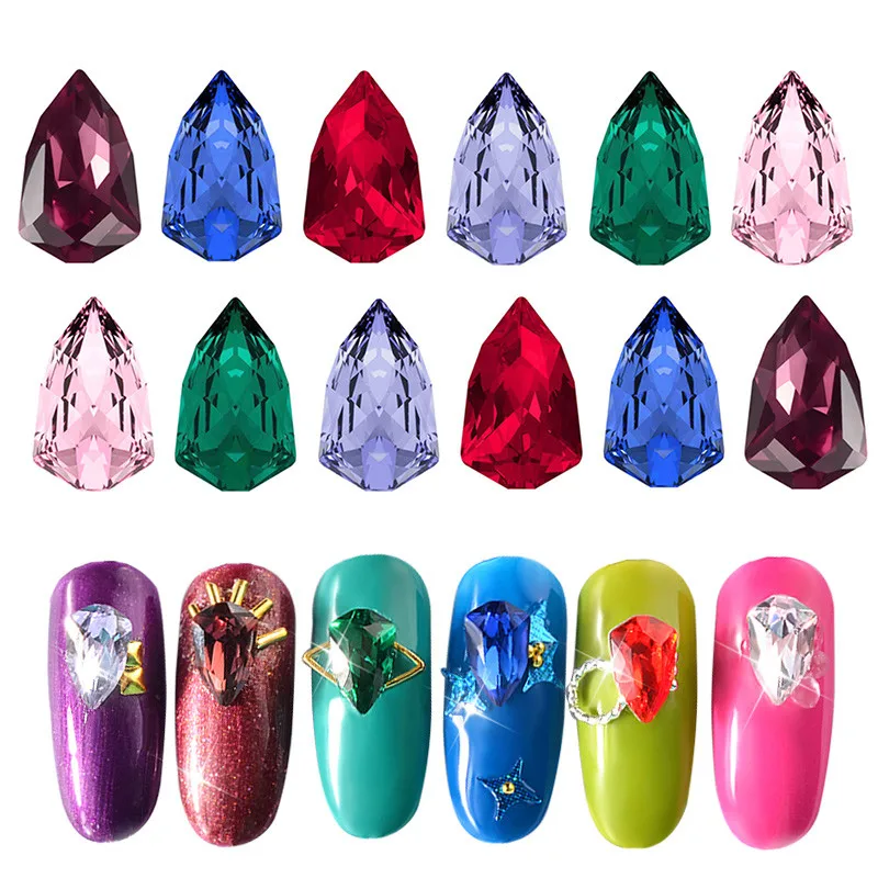 Shield shape Manicure K9 Glass Rhinestone Bead Pointback NAIL ART | Украшения и аксессуары