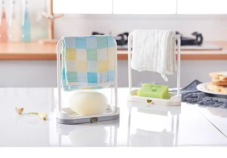 

1PC Towel Sponge Storage Rack Hanging Bathroom Kitchen Utensil Box Hot Rag Storage Rack Broom Hanger Rack Bathroom Hook OK 0723