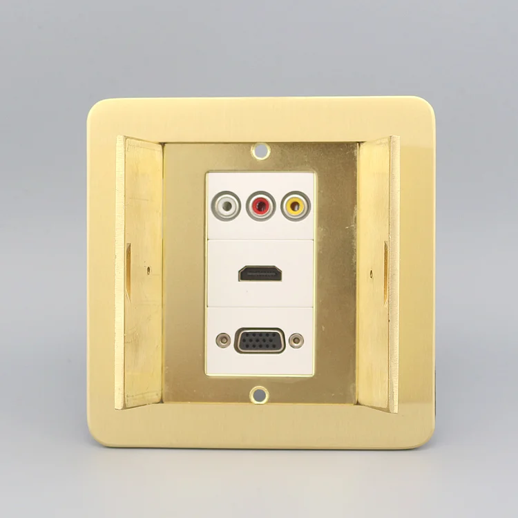 SeTo Скрытый Тип Напольная Розетка аудио RCA AV + VGA HDMI разъем настенная пластина