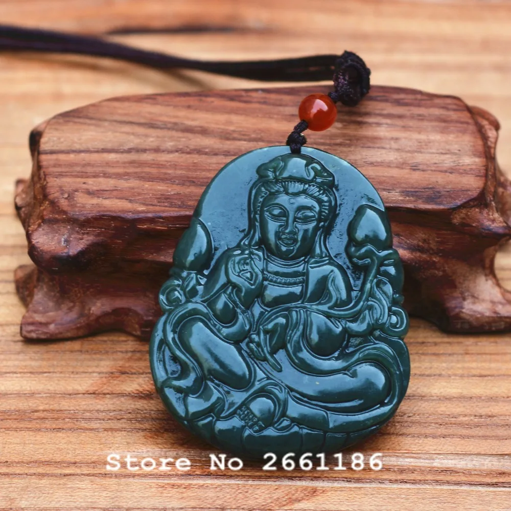 Натуральный темно зеленый Подвеска HETIAN из драгоценного камня 3D|nephrite jade jewelry|jade