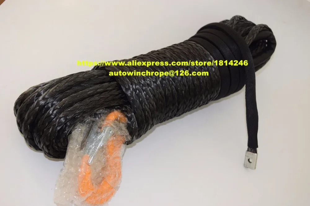 

Black 10mm*30m Synthetic Winch Rope,Spectra Winch Cable,3/8" Off Road Rope,Uhmwpe Rope,Plasma Winch Cable