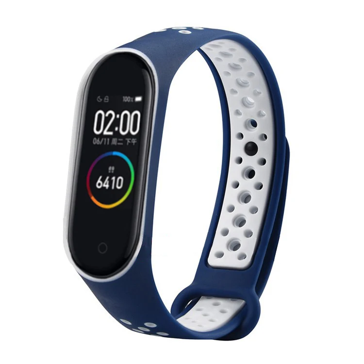 Blue white Модный силиконовый сменный ремешок для часов, ремешок для xiaomi mi, браслет 4 mi Band 4, браслет, спортивный Браслет Для xiaomi Band 4, унисекс - Цвет ремешка: Blue white