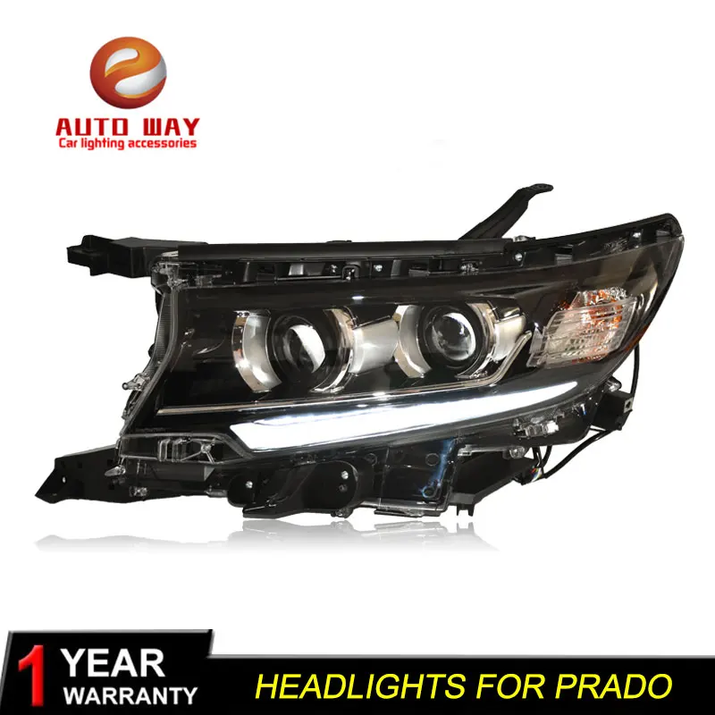 Стайлинга автомобилей корпус передней фары для Toyota PRADO PRADO фары, светодиодные фары DRL Объектив Двойной Луч би-ксеноновая разрядная лампа высокой интенсивности для автомобиля аксессуары