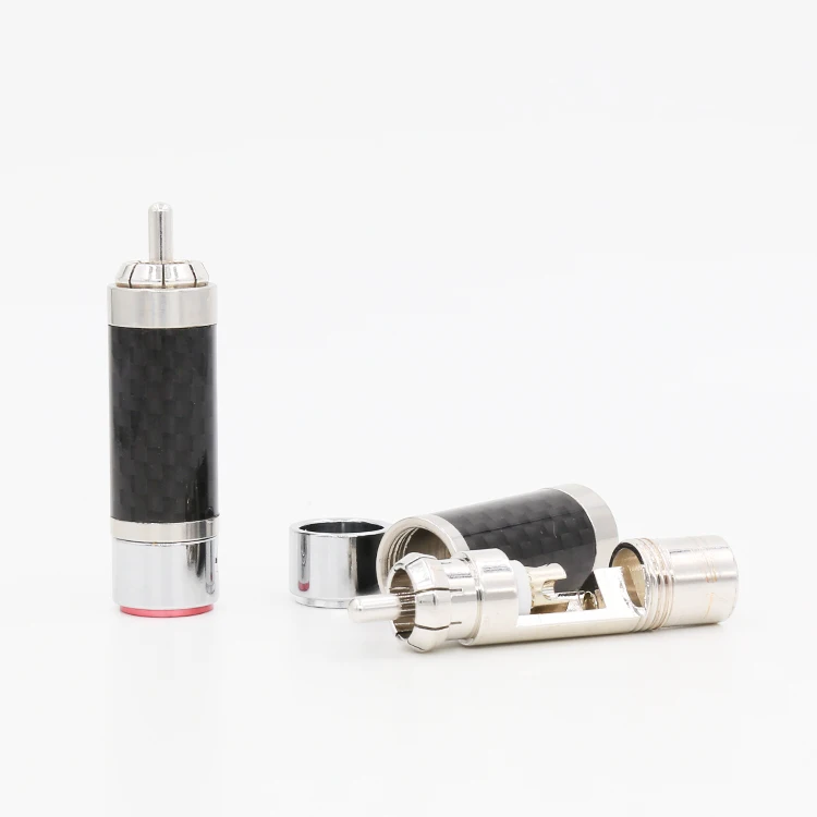 Hi Performacne RCA R007R высококачественный Rhodium разъем End Без припоя углеродное волокно