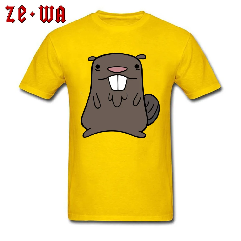 Хорошо подобранная Подарочная футболка Kawaii Beaver желтая/зеленая/оранжевая
