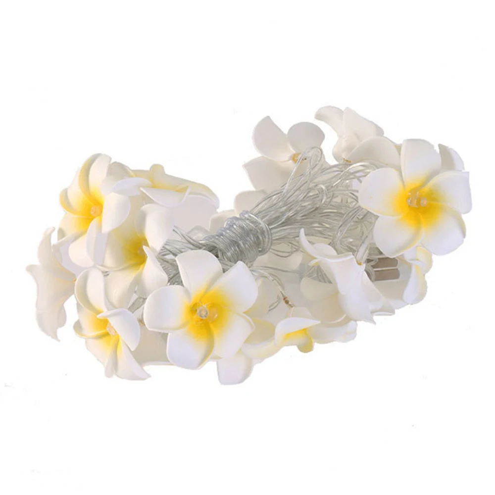 HUSUYUHU Plumeria Цветочная фея световая гирлянда ручной работы ткань на батарейках для