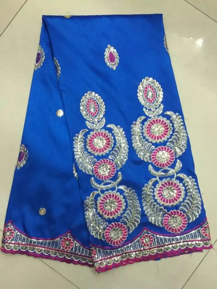 Горячая продажа последние Африки джордж кружева синий вышивка кружевной ткани