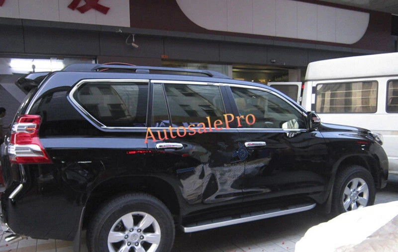 Стальная верхняя + нижняя полная Накладка на порог оконной рамы для Toyota Land Cruiser Prado