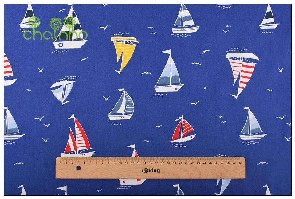 Chainho, Ocean Series,Printed Twill Cotton Fabric,Patchwork Cloth For DIY Sewing Quilting Baby&Children's Material,100x160cm