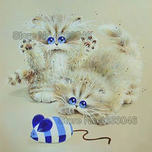 RB3383 Круглые/квадратные ручные поделки, красочные кошки, сделай сам, вышивка, узор из смолы, мозаика, животное, 5D, сделай сам, алмазная живопись, 3d Набор для вышивки крестиком - Цвет: RB3383