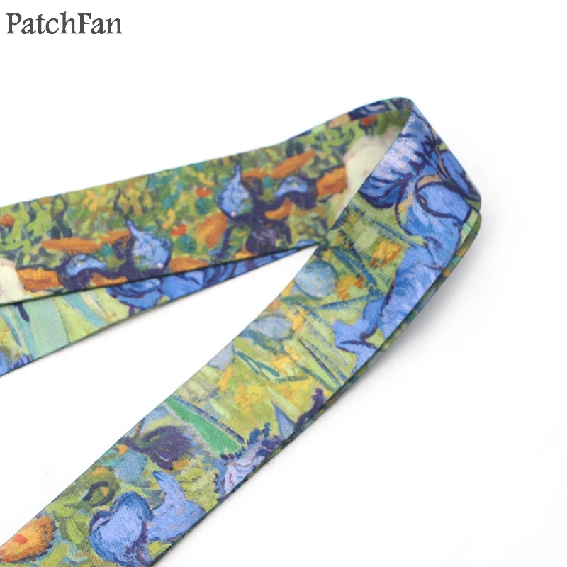 5 стилей Patchfan Ван Гог картина Звездная ночь подсолнухи ремешок для ключей телефонов брелоки ID Имя бирки держатели значков A0246