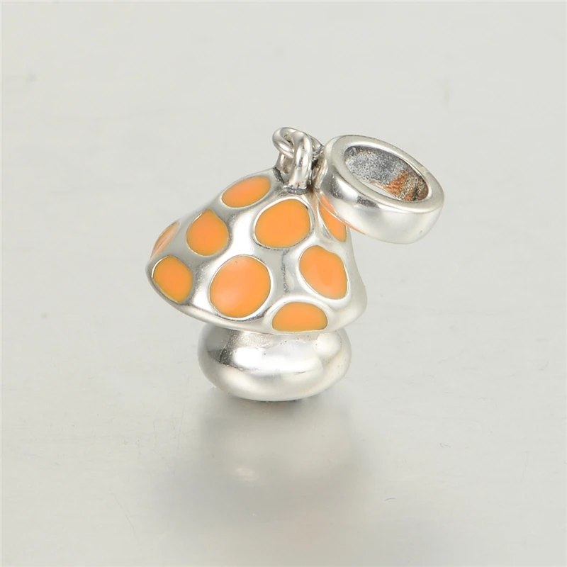 Подвеска в виде гриба из серебра 925 пробы с эмалью S262H20|charm pendant|mushroom charmcharm pendant diy |