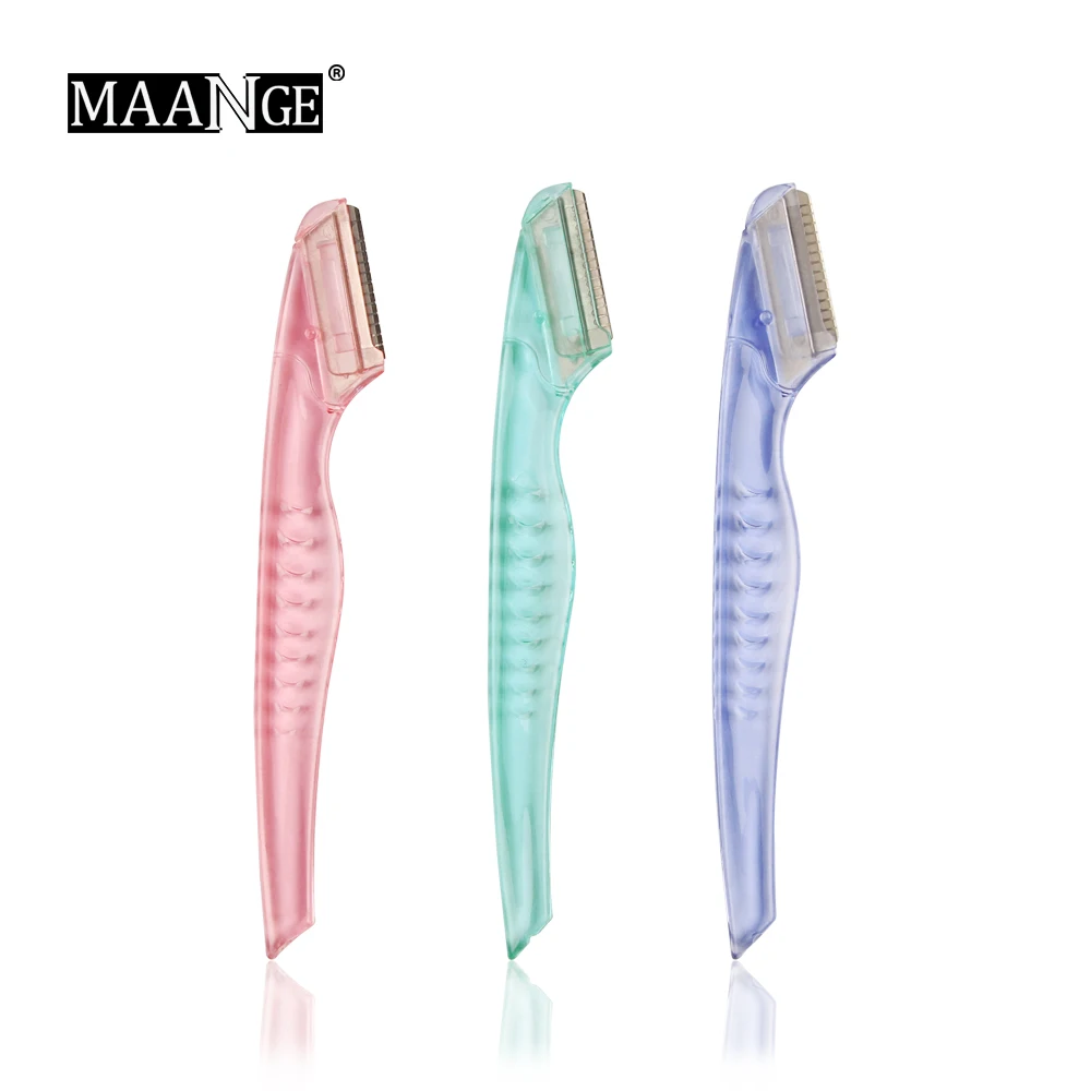 3PCS MAANGE 1/3 шт. электрическая бритва триммер для бровей лица для ухода за волосами для бровей лезвия Нержавеющая сталь лезвие набор кисточек для макияжа инструмент - Цвет: 3PCS